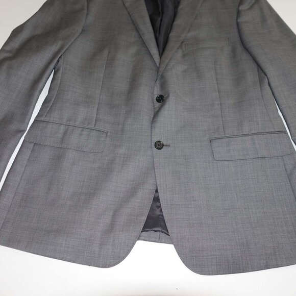 Tallia Men's Suit Jacket Size 44 Regular Gray 100% Wool 2 Button Blazer Coat 44R - Picture 2 of 8